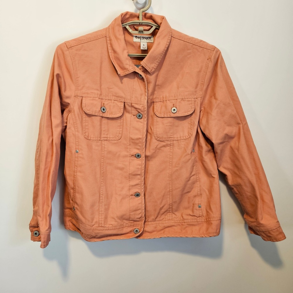 Dri Duck For Her Canvas Jacket Womens XL Salmon Pink Chore Farm Workwear Utility